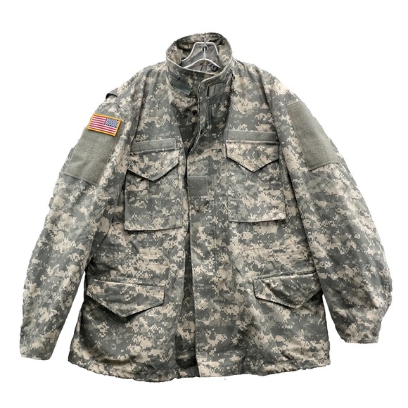 US Army Cold Weather Coat Jacket Men's Large Universal Camo Field Work Utility